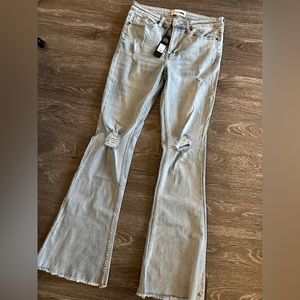Fashion Nova Stretch Flare Jeans Distressed